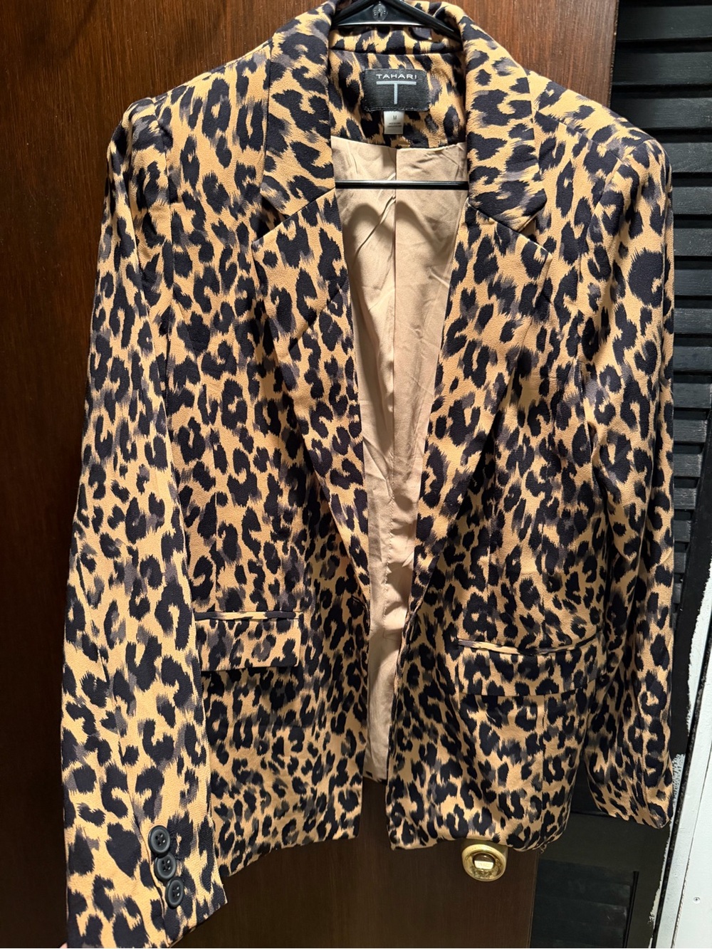 Tahari Leopard-Print cheetah Blazer jacket size medium